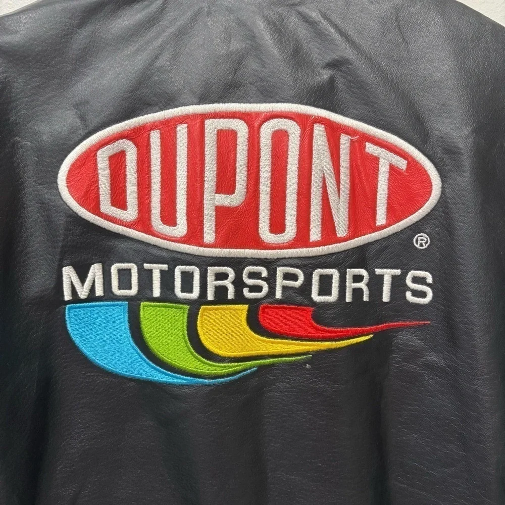 Vintage Dupont Racing Nascar Jeff Gordon Leather Jacket Large ( CIGAR SMELL)